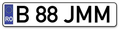 Placuta inmatriculare numar auto  B-88-JMM, B 88 JMM, B88JMM