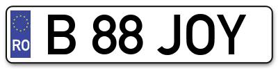 Placuta inmatriculare numar auto  B-88-JOY, B 88 JOY, B88JOY
