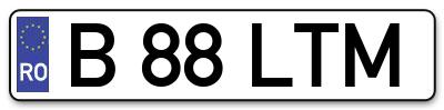 Placuta inmatriculare numar auto  B-88-LTM, B 88 LTM, B88LTM