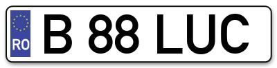 Placuta inmatriculare numar auto  B-88-LUC, B 88 LUC, B88LUC