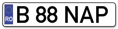 Placuta inmatriculare numar auto  B-88-NAP, B 88 NAP, B88NAP