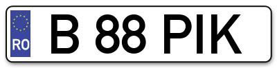 Placuta inmatriculare numar auto  B-88-PIK, B 88 PIK, B88PIK