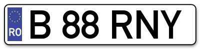 Placuta inmatriculare numar auto  B-88-RNY, B 88 RNY, B88RNY