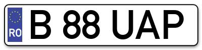 Placuta inmatriculare numar auto  B-88-UAP, B 88 UAP, B88UAP