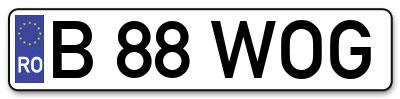 Placuta inmatriculare numar auto  B-88-WOG, B 88 WOG, B88WOG
