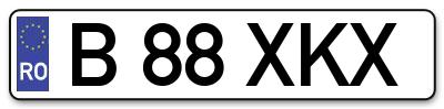 Placuta inmatriculare numar auto  B-88-XKX, B 88 XKX, B88XKX