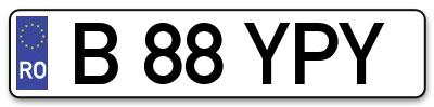 Placuta inmatriculare numar auto  B-88-YPY, B 88 YPY, B88YPY