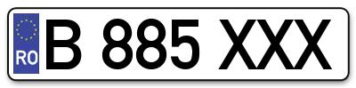 Placuta inmatriculare numar auto  B-885-XXX, B 885 XXX, B885XXX