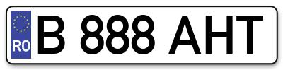 Placuta inmatriculare numar auto  B-888-AHT, B 888 AHT, B888AHT