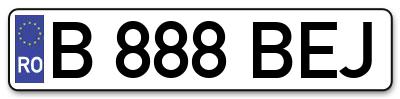 Placuta inmatriculare numar auto  B-888-BEJ, B 888 BEJ, B888BEJ