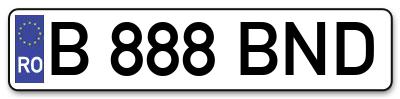 Placuta inmatriculare numar auto  B-888-BND, B 888 BND, B888BND