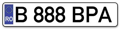 Placuta inmatriculare numar auto  B-888-BPA, B 888 BPA, B888BPA
