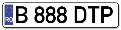 Placuta inmatriculare numar auto  B-888-DTP, B 888 DTP, B888DTP
