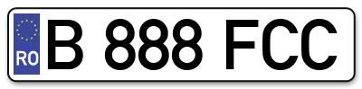 Placuta inmatriculare numar auto  B-888-FCC, B 888 FCC, B888FCC