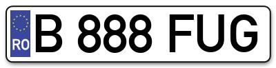 Placuta inmatriculare numar auto  B-888-FUG, B 888 FUG, B888FUG
