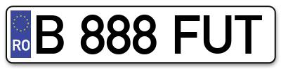 Placuta inmatriculare numar auto  B-888-FUT, B 888 FUT, B888FUT