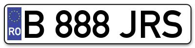 Placuta inmatriculare numar auto  B-888-JRS, B 888 JRS, B888JRS