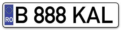 Placuta inmatriculare numar auto  B-888-KAL, B 888 KAL, B888KAL