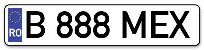 Placuta inmatriculare numar auto  B-888-MEX, B 888 MEX, B888MEX