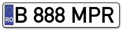 Placuta inmatriculare numar auto  B-888-MPR, B 888 MPR, B888MPR