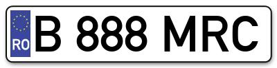 Placuta inmatriculare numar auto  B-888-MRC, B 888 MRC, B888MRC