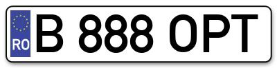 Placuta inmatriculare numar auto  B-888-OPT, B 888 OPT, B888OPT