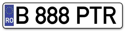 Placuta inmatriculare numar auto  B-888-PTR, B 888 PTR, B888PTR
