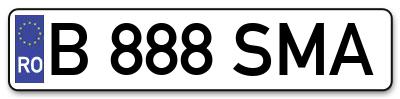 Placuta inmatriculare numar auto  B-888-SMA, B 888 SMA, B888SMA