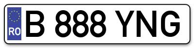 Placuta inmatriculare numar auto  B-888-YNG, B 888 YNG, B888YNG