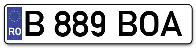 Placuta inmatriculare numar auto  B-889-BOA, B 889 BOA, B889BOA