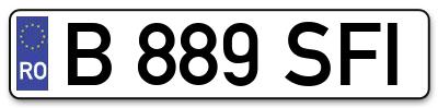 Placuta inmatriculare numar auto  B-889-SFI, B 889 SFI, B889SFI