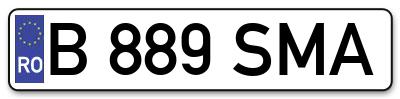 Placuta inmatriculare numar auto  B-889-SMA, B 889 SMA, B889SMA