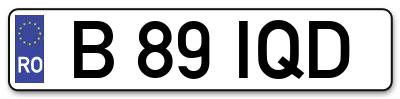 Placuta inmatriculare numar auto  B-89-IQD, B 89 IQD, B89IQD