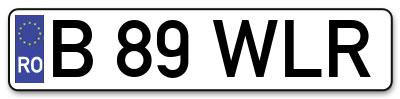 Placuta inmatriculare numar auto  B-89-WLR, B 89 WLR, B89WLR
