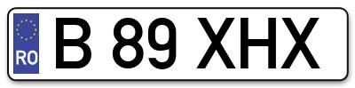 Placuta inmatriculare numar auto  B-89-XHX, B 89 XHX, B89XHX