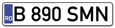 Placuta inmatriculare numar auto  B-890-SMN, B 890 SMN, B890SMN