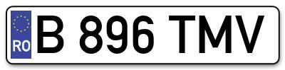 Placuta inmatriculare numar auto  B-896-TMV, B 896 TMV, B896TMV