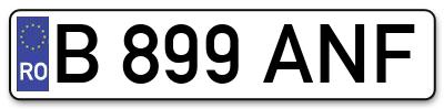 Placuta inmatriculare numar auto  B-899-ANF, B 899 ANF, B899ANF