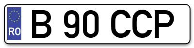 Placuta inmatriculare numar auto  B-90-CCP, B 90 CCP, B90CCP