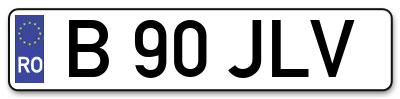 Placuta inmatriculare numar auto  B-90-JLV, B 90 JLV, B90JLV