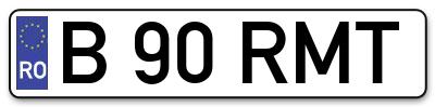 Placuta inmatriculare numar auto  B-90-RMT, B 90 RMT, B90RMT
