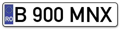 Placuta inmatriculare numar auto  B-900-MNX, B 900 MNX, B900MNX