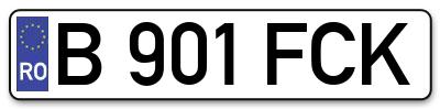 Placuta inmatriculare numar auto  B-901-FCK, B 901 FCK, B901FCK