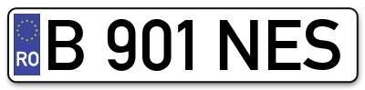 Placuta inmatriculare numar auto  B-901-NES, B 901 NES, B901NES