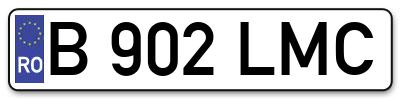 Placuta inmatriculare numar auto  B-902-LMC, B 902 LMC, B902LMC