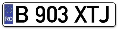 Placuta inmatriculare numar auto  B-903-XTJ, B 903 XTJ, B903XTJ
