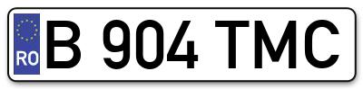 Placuta inmatriculare numar auto  B-904-TMC, B 904 TMC, B904TMC