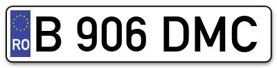 Placuta inmatriculare numar auto  B-906-DMC, B 906 DMC, B906DMC