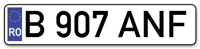 Placuta inmatriculare numar auto  B-907-ANF, B 907 ANF, B907ANF