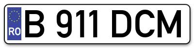 Placuta inmatriculare numar auto  B-911-DCM, B 911 DCM, B911DCM